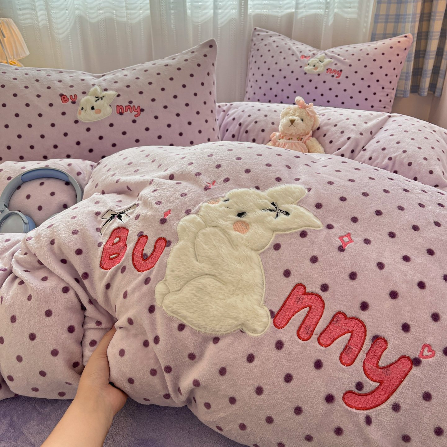 冬季牛奶绒床上四件套