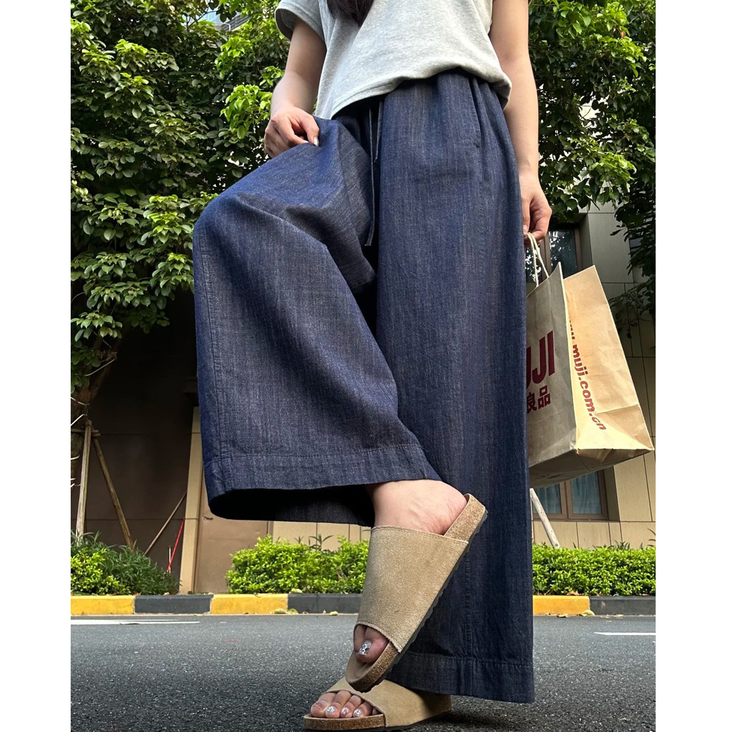 小个子九分直筒牛仔裤女大码春夏2026新款胖mm宽松显瘦休闲阔腿裤