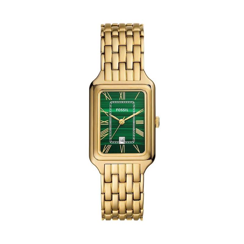Fossil/化石女表绿盘金色表带轻奢腕表经典设计