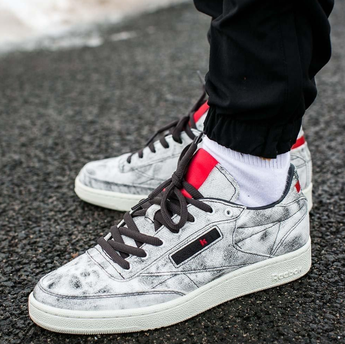 ÕýÆ·´ú¹ºÈñ²½ÐÝÏÐЬReebok Club CÓ¡»¨ÄÍÄ¥¾µäÁªÃû¿îÄÐÔ˶¯°åЬ
