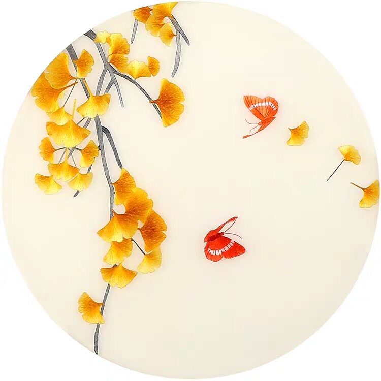 [包邮] 苏绣diy初学套件 新手练手图银杏蝴蝶图 手工刺绣材料包