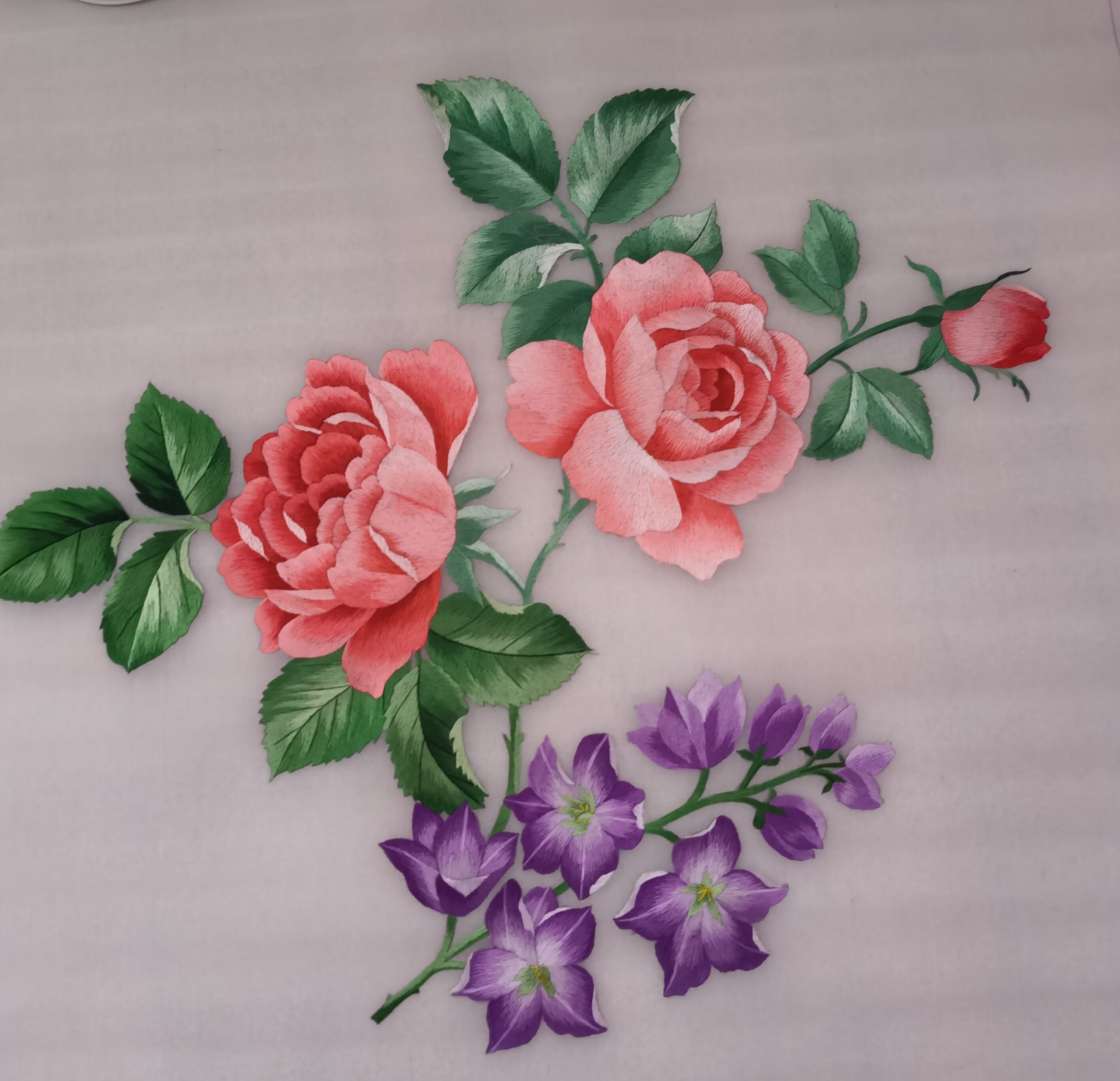 [包邮] 苏绣diy初学套件 针迹花草图 手工刺绣自学装饰画材料包