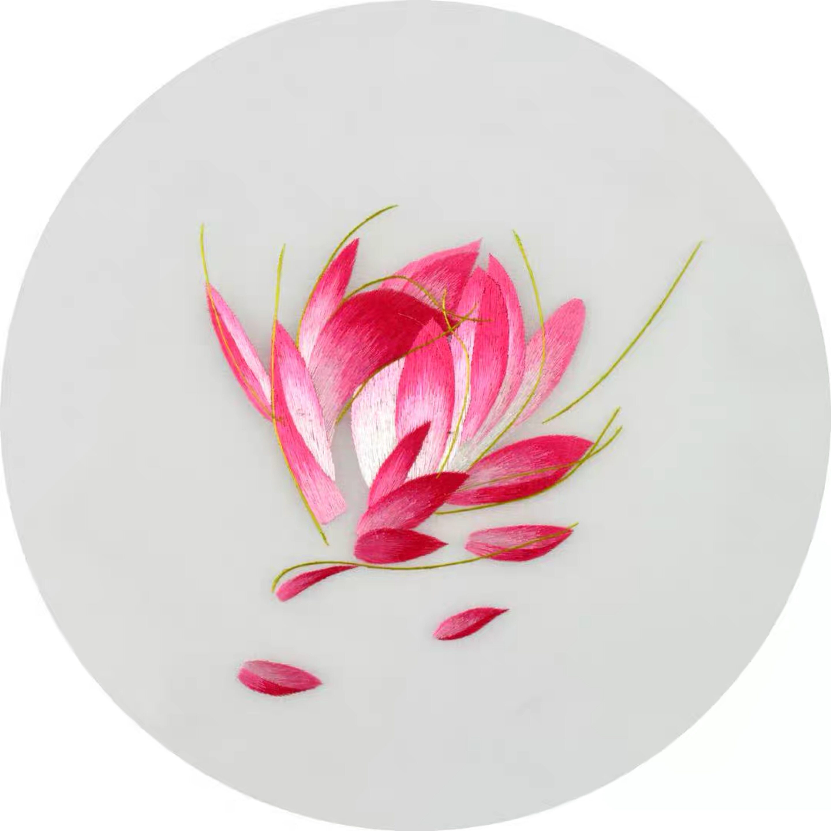 苏绣刺绣diy套件初学 0基础荷花图 手工刺绣自学装饰画 非成品