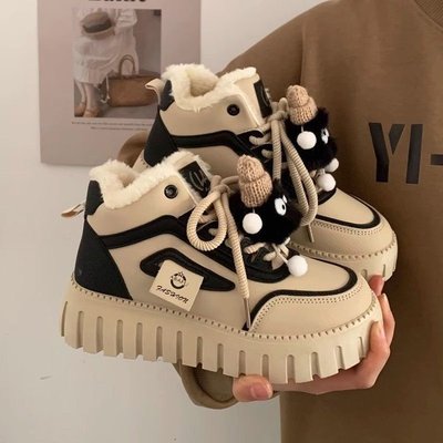 棉鞋女冬季加绒保暖厚底小众百搭鞋子2025新款爆款运动休闲高帮鞋