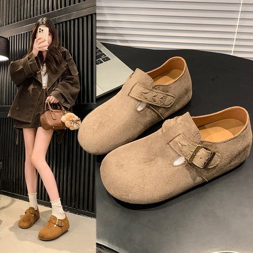 厚底增高全包勃肯鞋女2025春秋季新款一脚蹬女鞋子博肯单鞋豆豆鞋