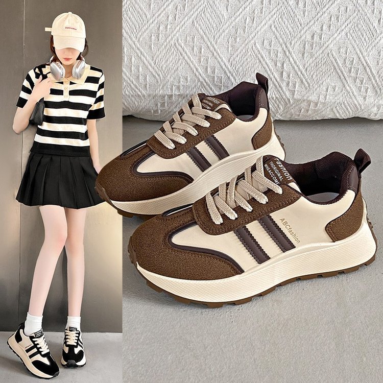 阿甘鞋女小蛮腰2025春夏季厚底爆款老爹鞋休闲运动鞋华夫跑步鞋女