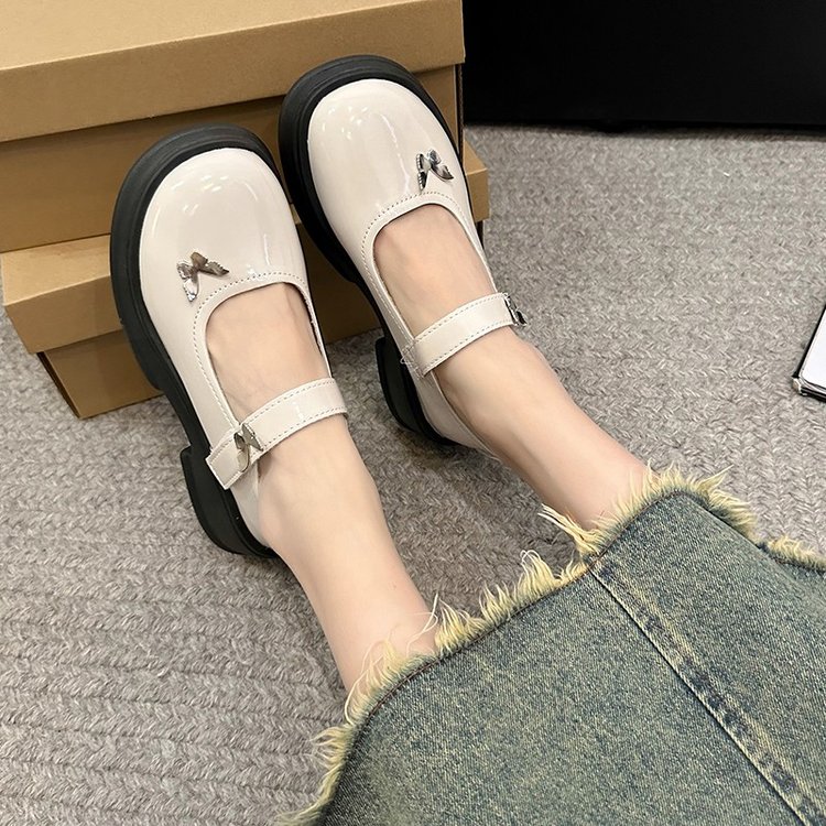 厚底小皮鞋女童2025新款学生玛丽珍鞋女大童皮鞋黑色女单鞋中大童