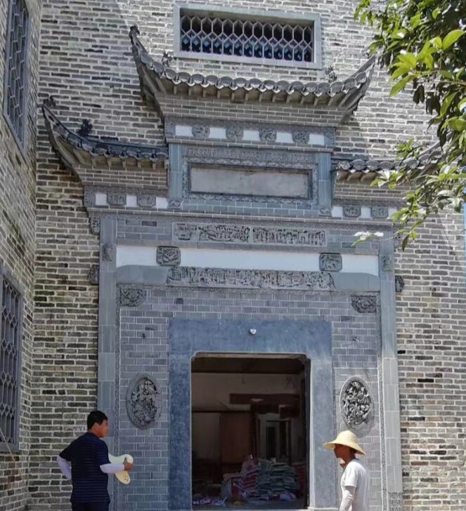 富森徽派砖雕防古建筑徽派苏式青砖门套线小青瓦沟头滴水影壁墙