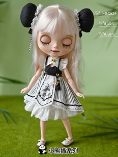 小布六分四分bjd娃衣材料包diy新中式小熊猫系列纸样布料视频教程