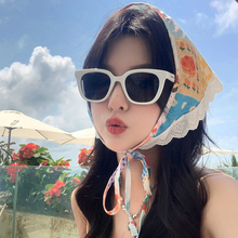 海边拍照护眼太阳眼镜韩版高级感复古百搭显脸小防晒方形墨镜女