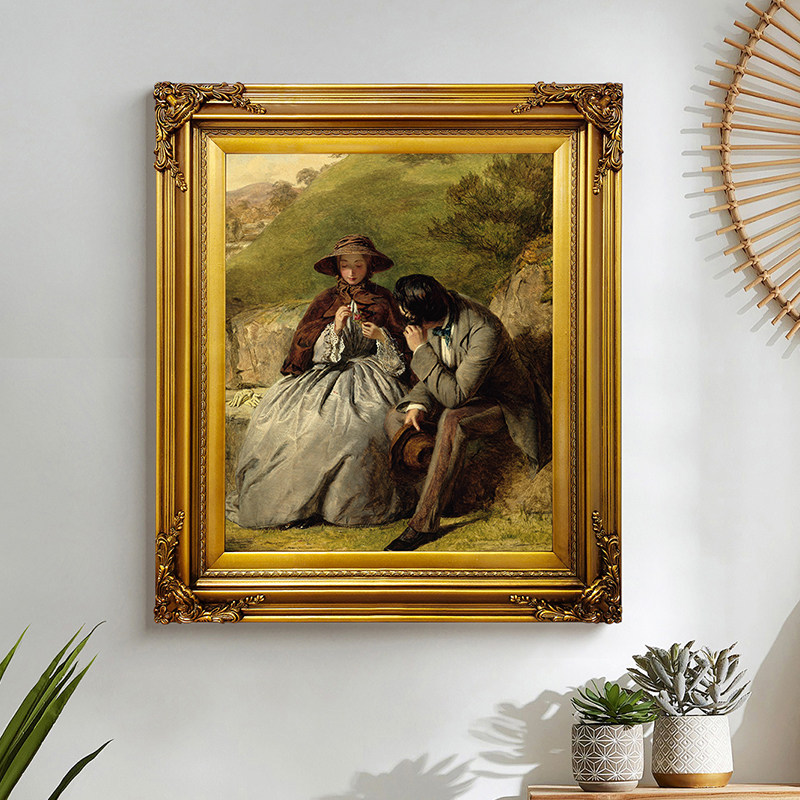 定做欧式复古实木框婚纱照相框油画十字绣玄关客厅挂墙相框装裱框