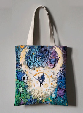 Hollow Knight空洞骑士丝之歌制周边手提单肩包环保购物帆布袋子