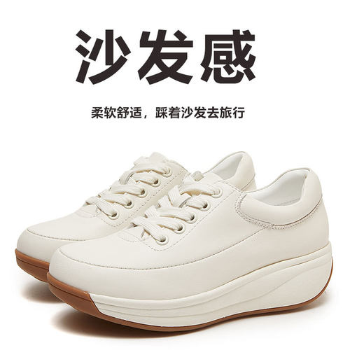 妈妈鞋头层牛皮软底真皮休闲鞋