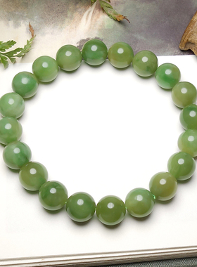 新疆且末和田玉油润圆珠手串