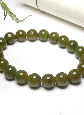 收藏级且末黑羊洞和田玉圆珠手串