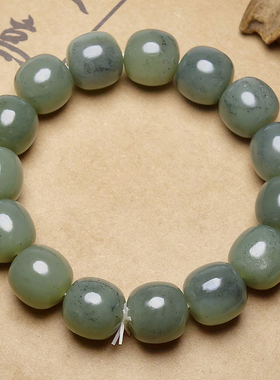 天然新疆和田玉青花油润手串