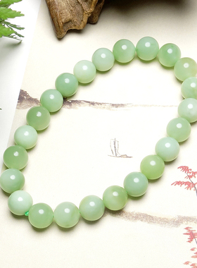 新疆和田玉碧玉圆珠手串女款