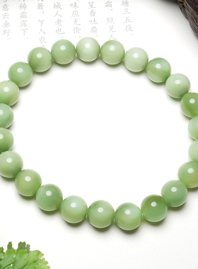 和田玉碧玉油润圆珠手串女款
