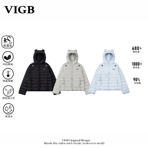 VIGB美式90白鸭绒轻薄羽绒服外套