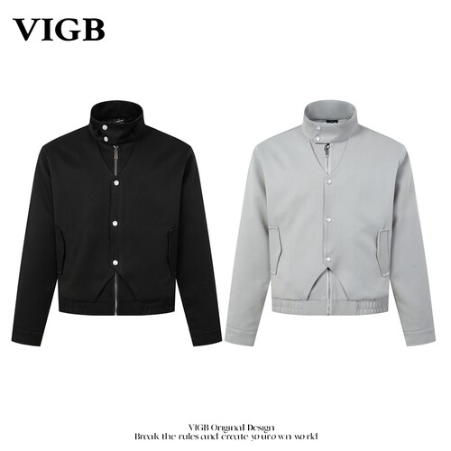 VIGB原创复古立领工装飞行夹克