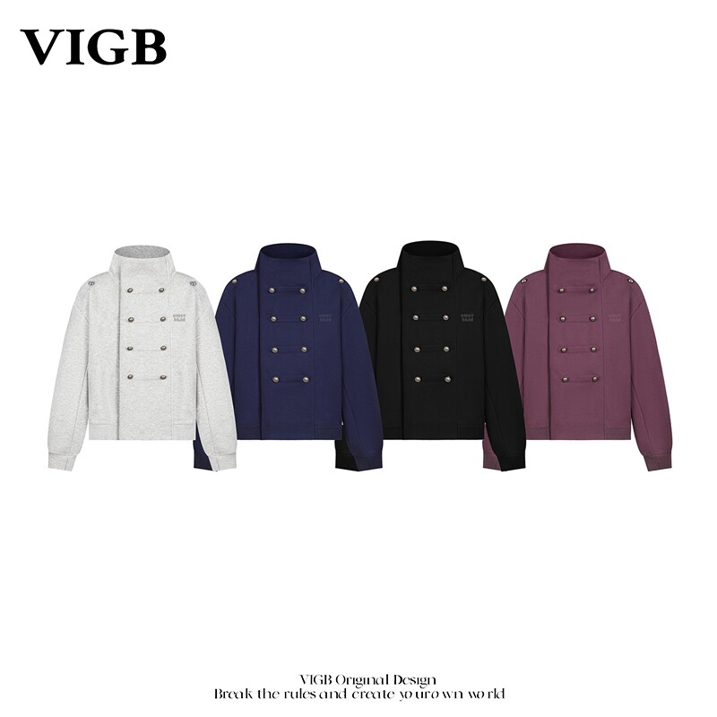 VIGB原创拿破仑立领双排扣外套