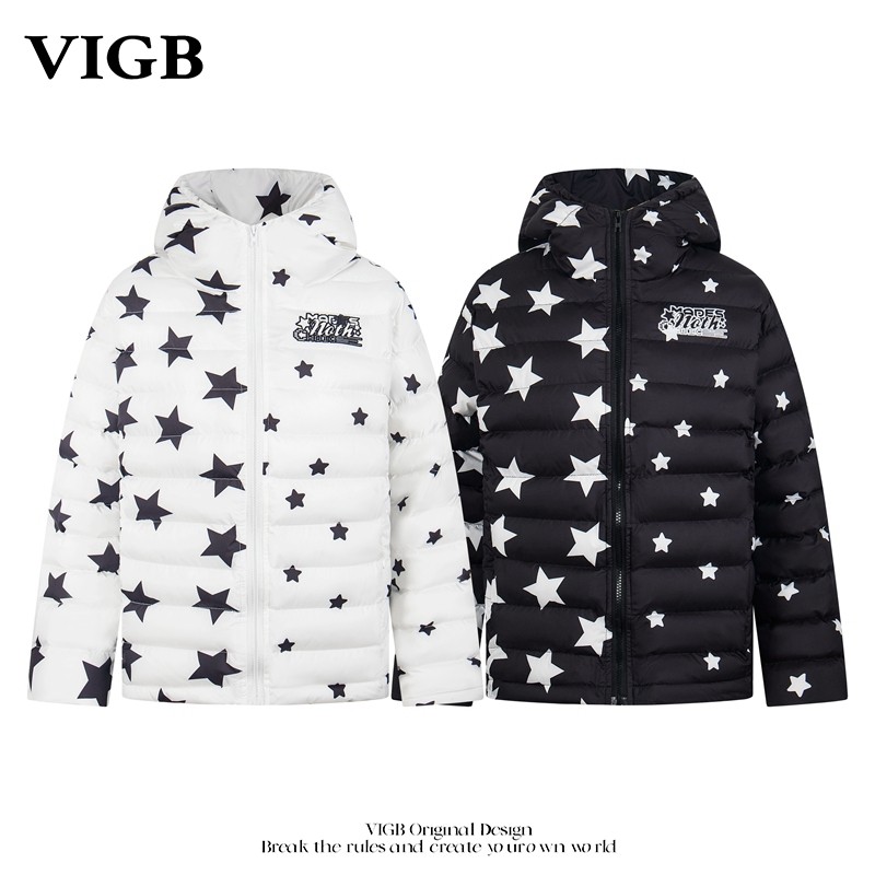 VIGB 原创国潮星星印花棉服男女宽松百搭保暖排骨外套情侣外套,男装,棉衣,淘宝优惠券,粉丝福利购,淘宝优惠卷