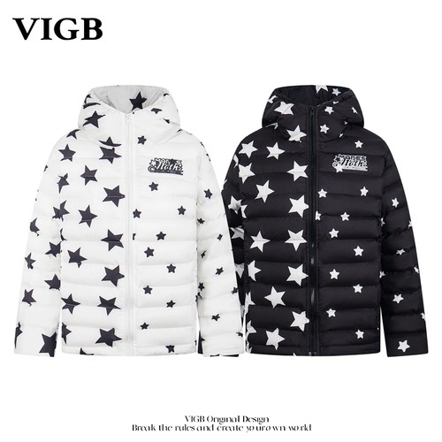 VIGB国潮星星印花保暖排骨棉服