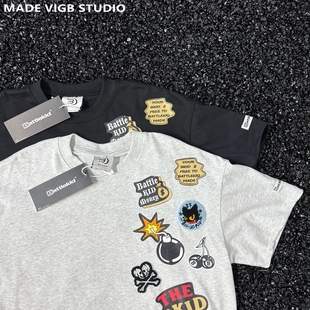 短袖 男女同款 原创国潮趣味卡通重工刺绣T恤设计感高级感半袖 VIGB