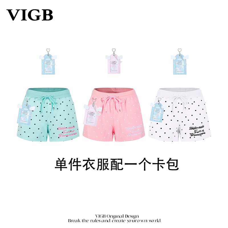 VIGB原创复古波点学院休闲短裤