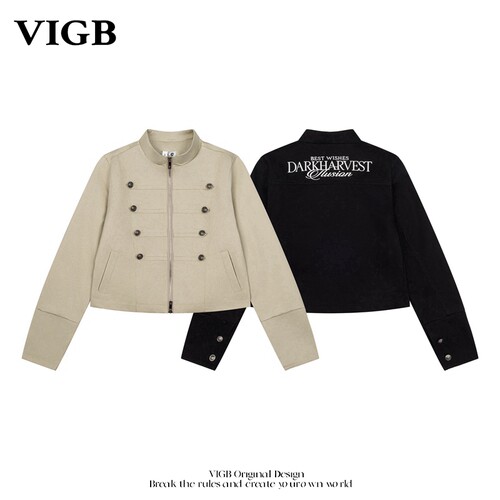VIGB原创拿破仑双排扣短款夹克