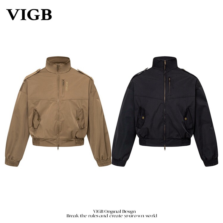 VIGB 原创国潮美式复古飞行员工装夹克外套宽松休闲百搭外套男女
