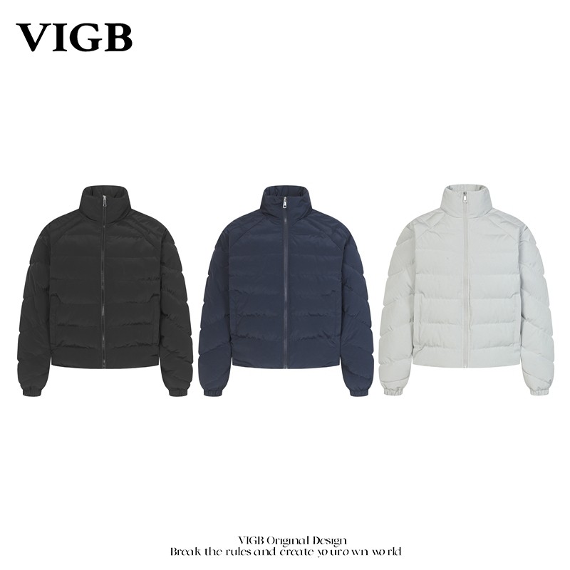 VIGB 原创国潮美式运动风立领设计感冬季新款保暖防寒棉服外套潮