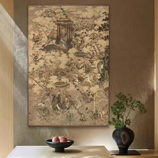 马麟三官大帝出巡图神仙画像神像道家挂画仙家人物画装饰画古画