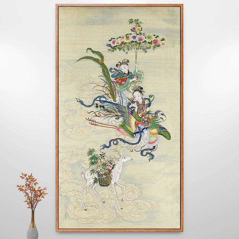 九天玄女画像神仙古装美女画仙家神像招财挂画新中式装饰画古风