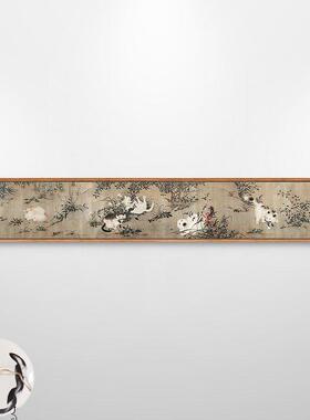 唐苑僖春图猫画猫咪挂画新中式客厅装饰画背景墙中国风古画朱瞻基