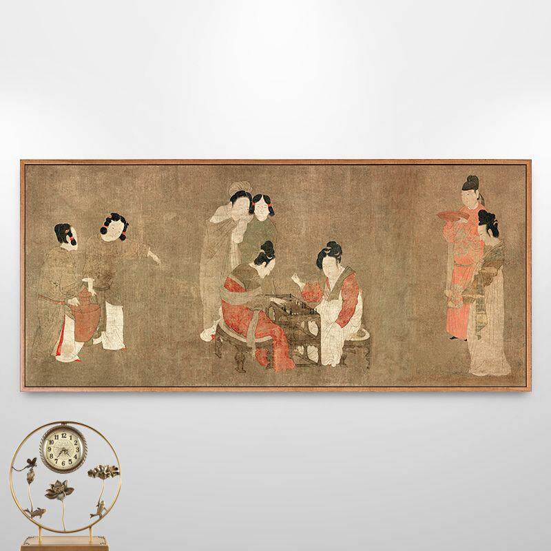 内人双陆图周昉唐朝唐代仕女图挂画新中式客厅装饰画古画仿古壁画