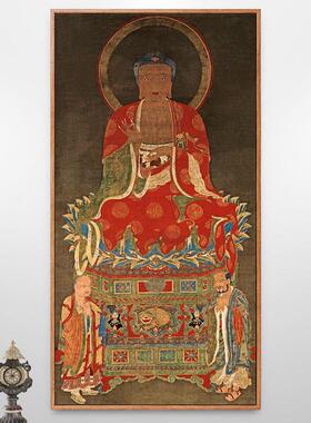 释迦牟尼佛佛像挂画释迦摩尼画像如来佛祖佛供奉教装饰画古画仿古