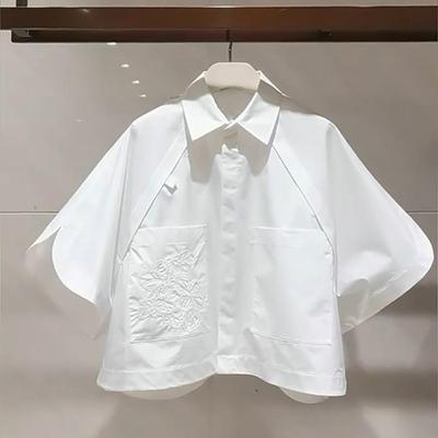 2024夏季新款宽松刺绣小众衬衫