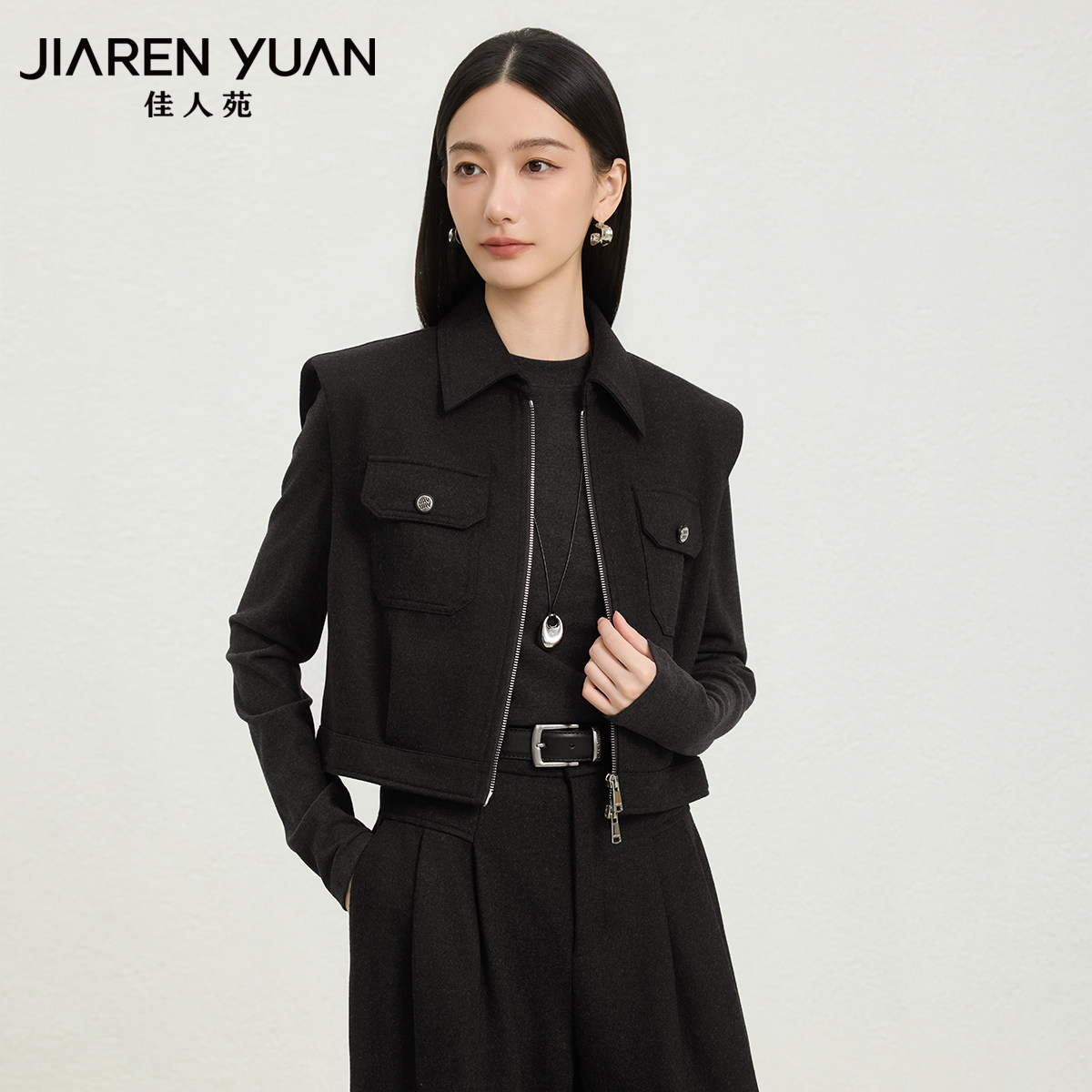 佳人苑女装套装拉链马甲