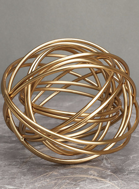美式轻奢金属电镀铁线藤球麻花球