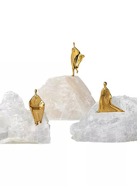 新中式风抽象家居客厅博古架摆件