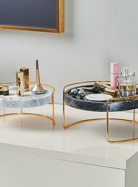 大理石化妆品收纳展示柜浴室托盘