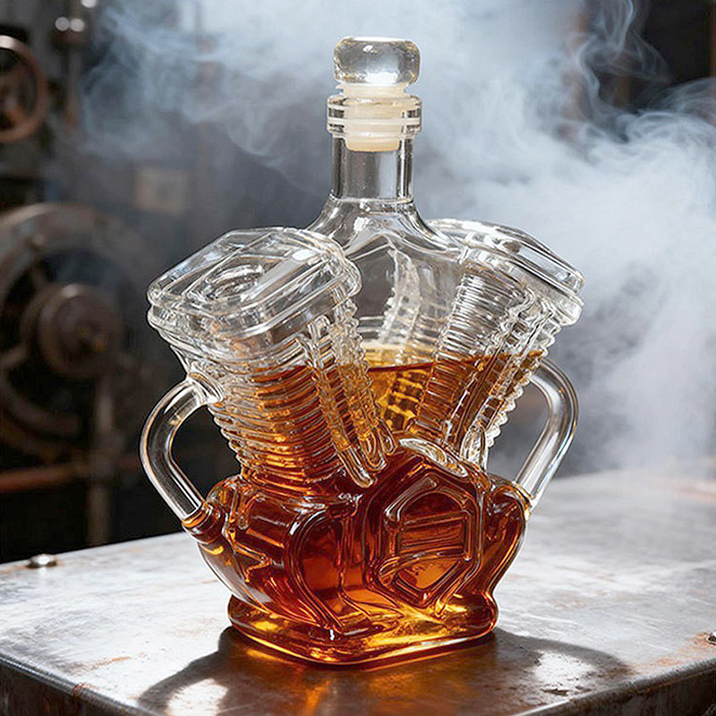 创意现代工业风餐厅酒吧个性搞怪威士忌玻璃酒瓶醒酒器装饰品摆件