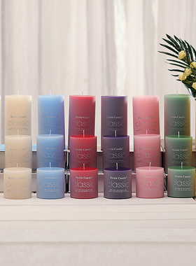 Classic圆柱形状直径5cm生日婚庆家用经典无烟带香味彩色香薰蜡烛