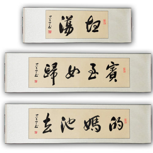 春池嫣韵字画搞笑书法坦荡妇去他妈的名家手写真迹卷轴挂画装饰画 - 封面
