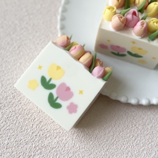 挤皂板 郁金香ins风小花朵挤皂器配件心素SOAP手工皂冷制皂模具