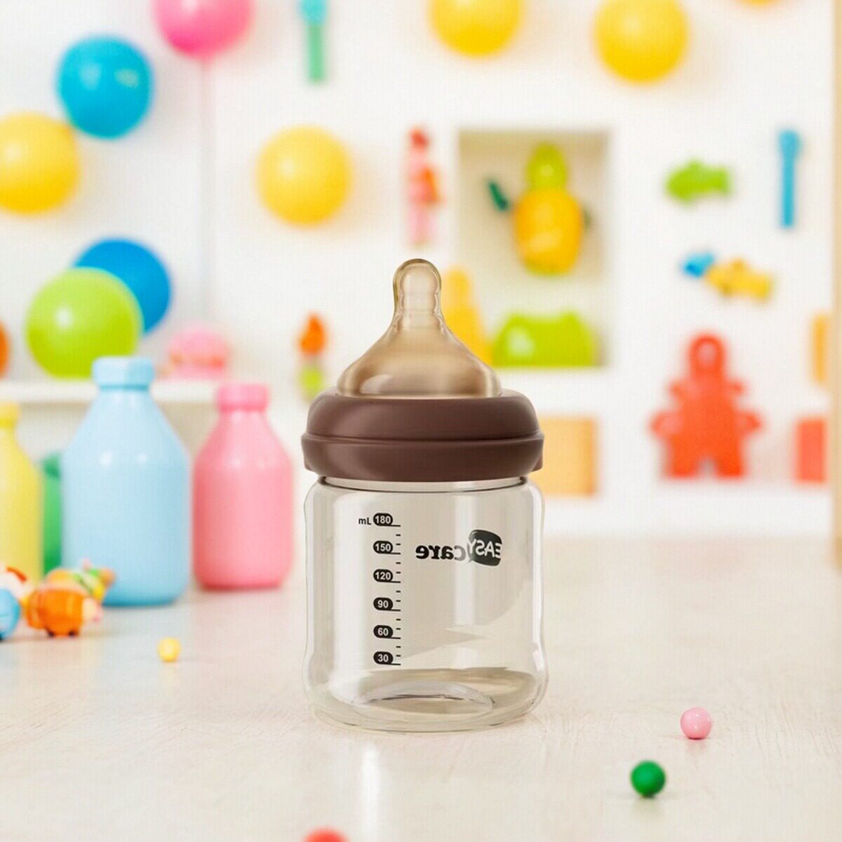 宽口径玻璃奶瓶0-6个月防胀气