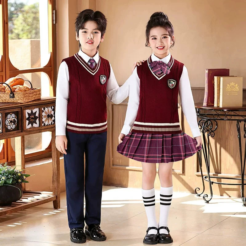 儿童合唱服学院风校服新款小学生朗诵演出服演讲礼服秋冬加绒套装