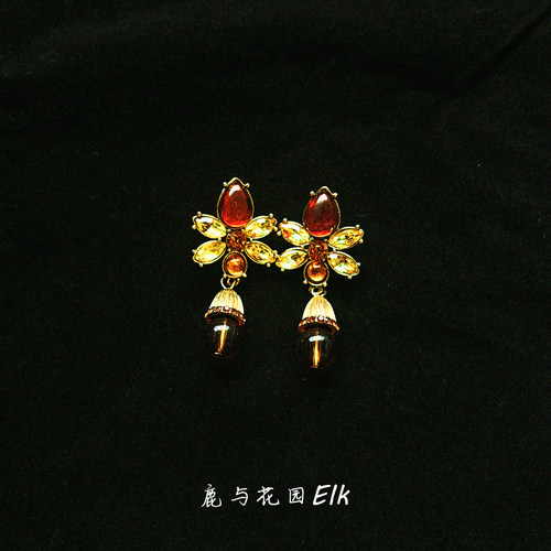 鹿与花园法式宫廷浮光耳环