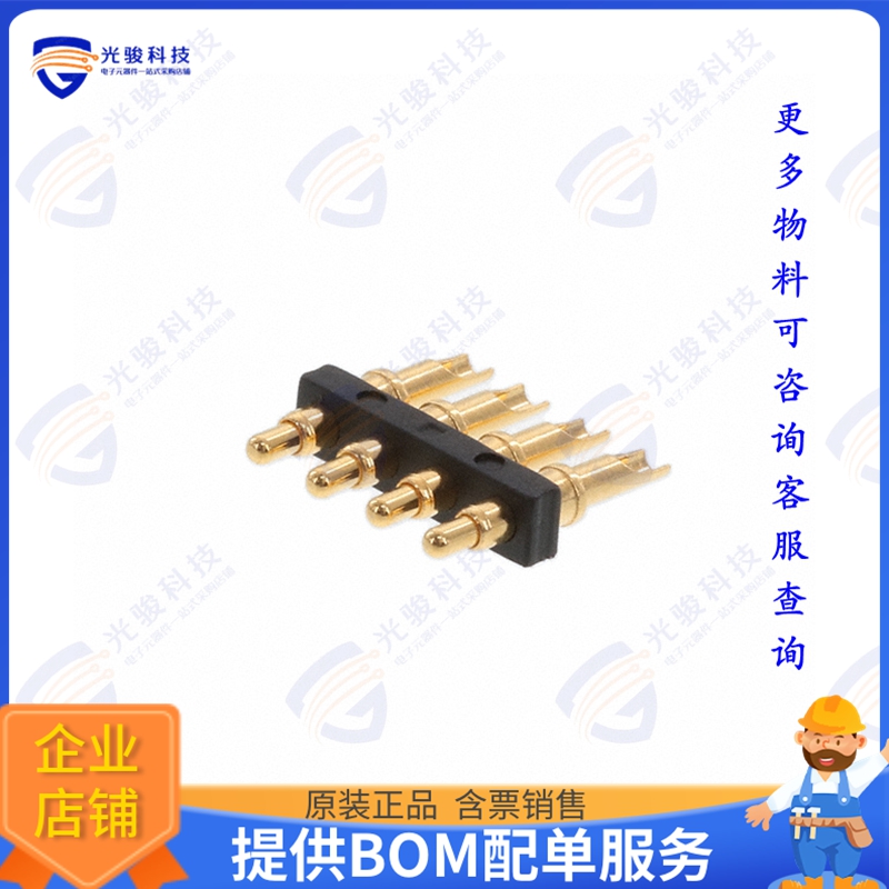 PH1-3B-04-MVS-4360 连接器CONN SPRING PISTON 4POS SLD PCB